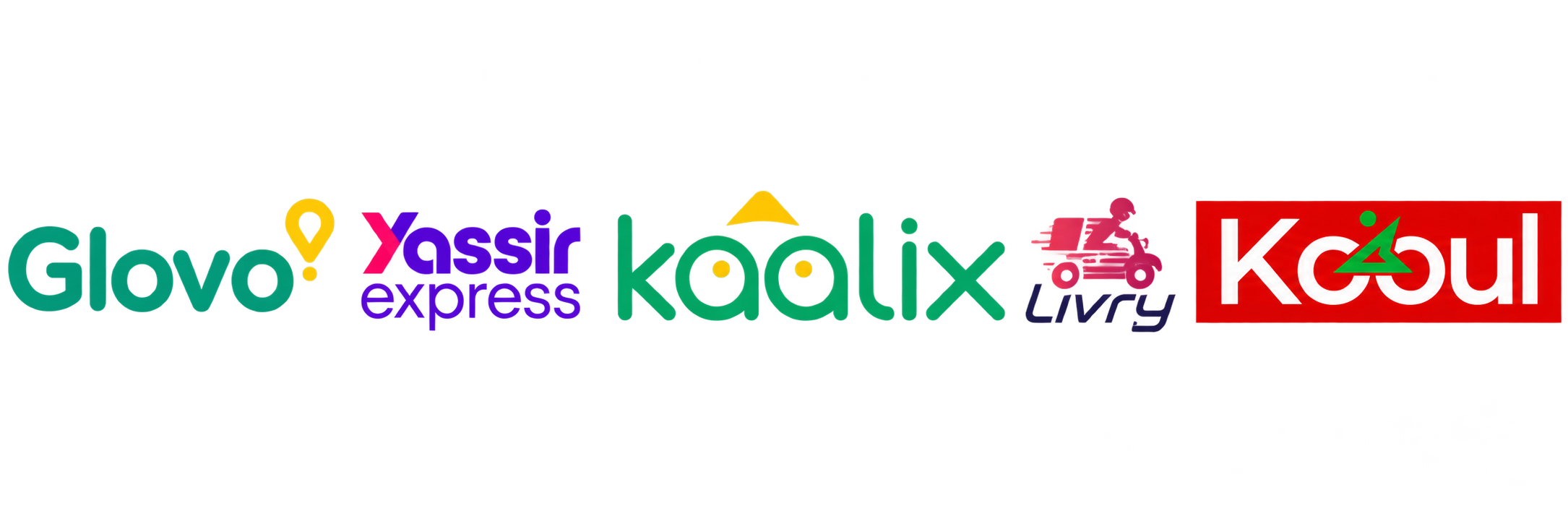 Partenaires de livraison : Glovo, Yassir Express, Koalix, Livry et Kooul.